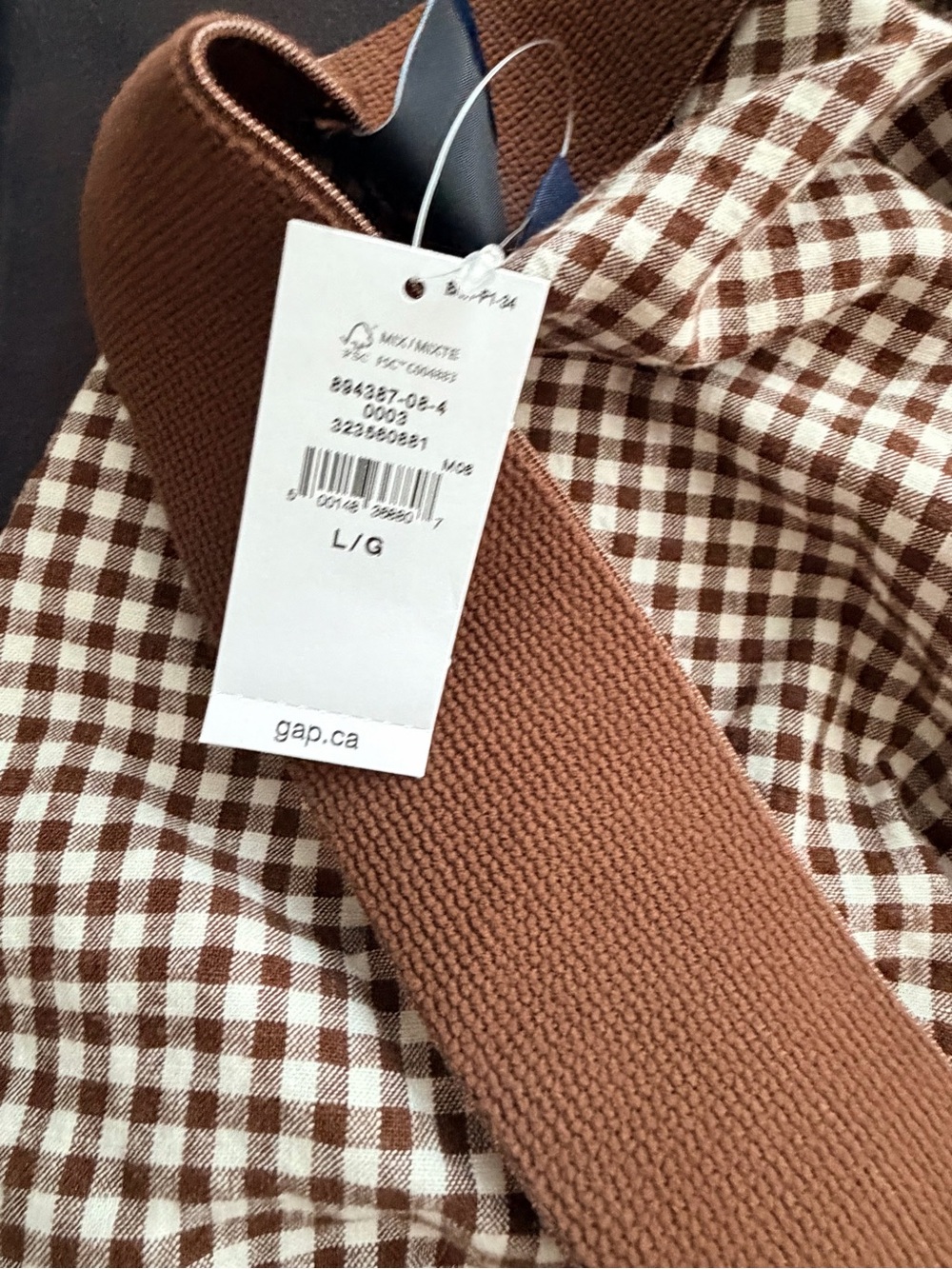 Gap Linen-Blend Maxi Slip Skirt in brown gingham - large - Picture 6 of 6
